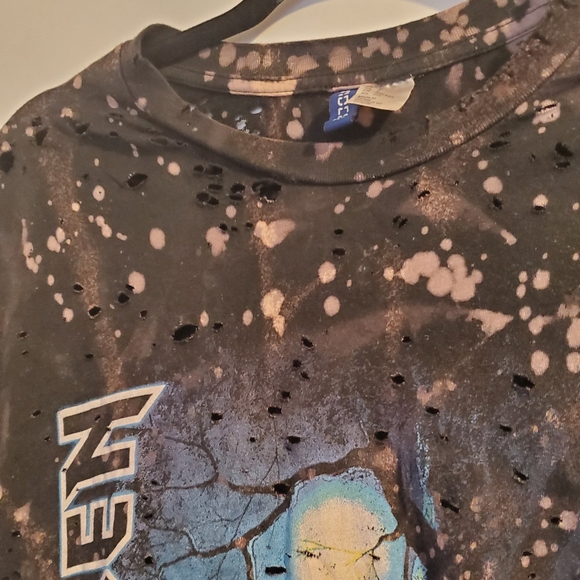 LONG FIT DISTRESSED BAND TEE - Picture 3 of 4